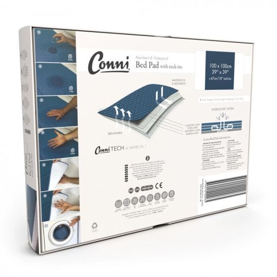 Conni Bed Pad 7003 1mx1m 2400ml Waterproof Blue
