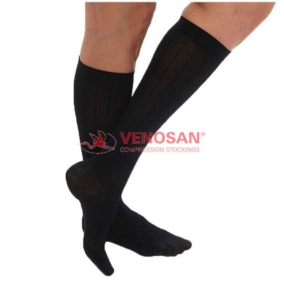 Venosan Microfibre Socks Large Ankle 24 26cm 15 20 Hg Black