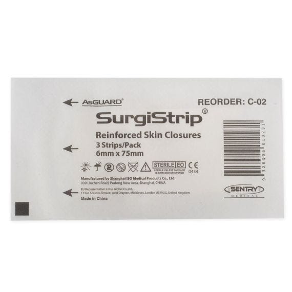 Asguard Surgistrip Reinforced Skin Closures 6mmx75mm