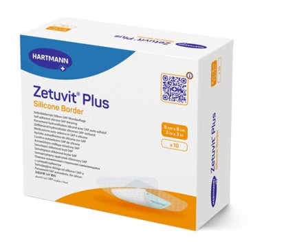 Zetuvit Plus Silicone Border 8 x 8 cm