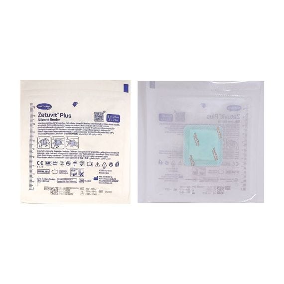 Zetuvit Plus Silicone Border 8 x 8 cm