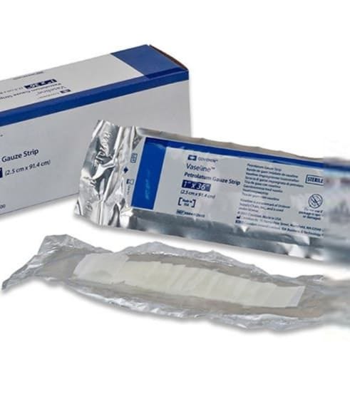 Vaseline Petrolatum Gauze 2.5cmx20.3cm Sterile