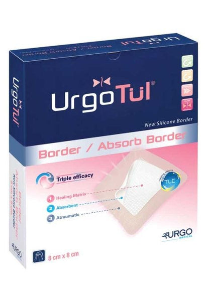 Urgotul Absorb Silicone Border Super Absorbent Foam Dressing 8cmx8cm