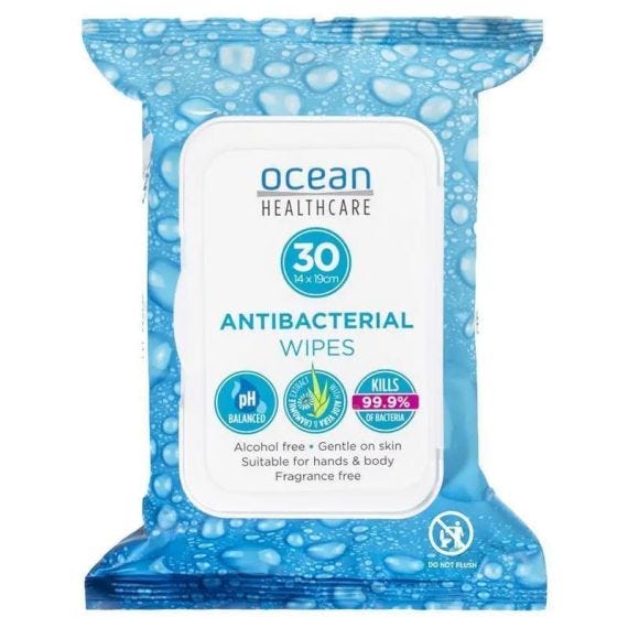 Ocean Antibacterial Wipes 14x19cm