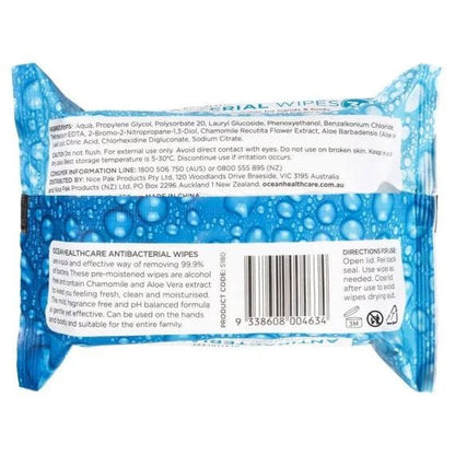 Ocean Antibacterial Wipes 14x19cm