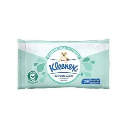 Kleenex Flushable Wipes 165x129mm Cotton Fresh