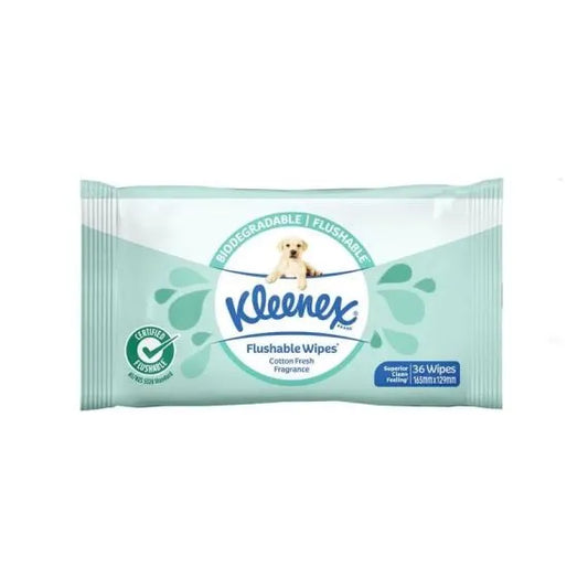 Kleenex Flushable Wipes 165x129mm Cotton Fresh