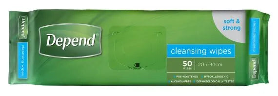 DEPEND WIPES 20x30cm (PKTx50)