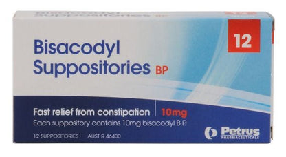 Bisacodyl Suppositories B.P 10mg (Pktx12)