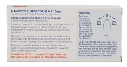 Bisacodyl Suppositories B.P 10mg (Pktx12)