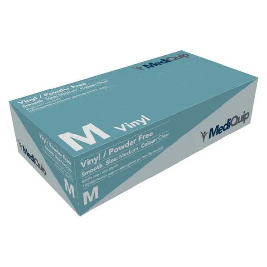 Gloves Mediquip Vinyl Medium (Bo Xx100) Clear