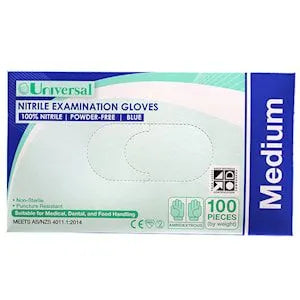 Gloves Universal Nitrile Powder Free Medium Blue