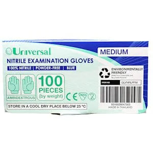 Gloves Universal Nitrile Powder Free Medium Blue