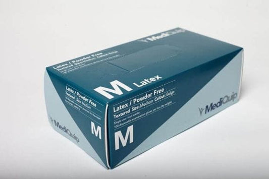 Gloves Mediquip Latex Textured Non Sterile Powder Free Extra Large X Large (Bo Xx100) Clear