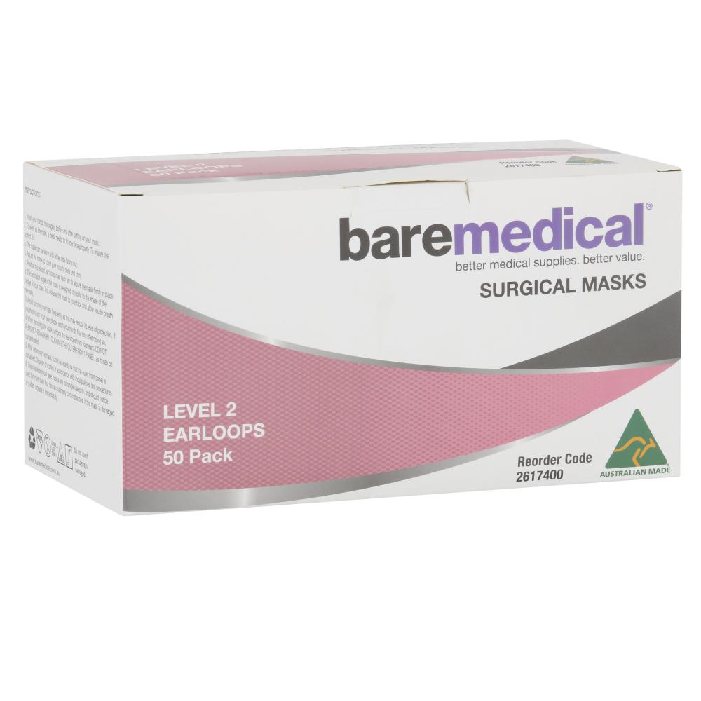 Mask Surgical Level 2 Earloop Baremedical