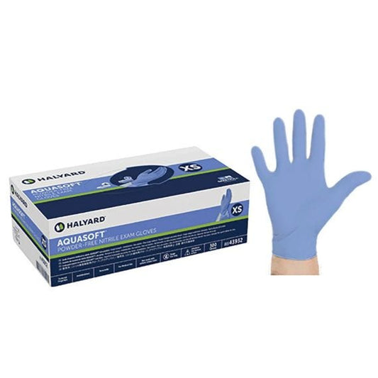 Gloves Halyard Aquasoft Nitrile X Small Blue