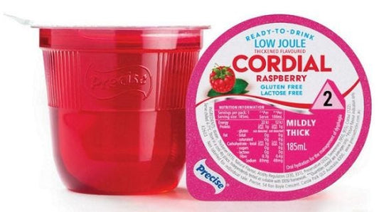 Precise Mildly Thick Level 2 Ready To Drink Cups Cordial Low Joule Raspberry
