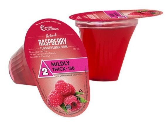 Flavour Creations Cordial Mildly Thick 150 Dysphagia Cup Raspberry 175 Ml