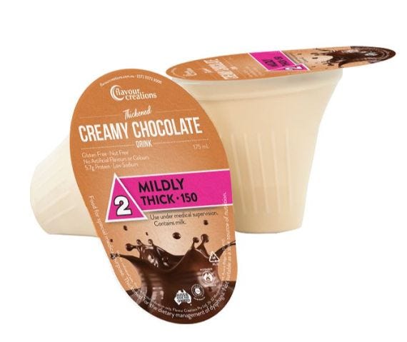 Flavour Creations Creamy Chocolate Mildly Thick 150 Dysphagia Cup 175 Ml