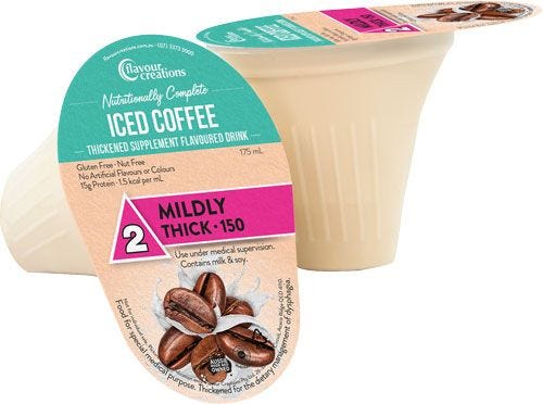 Flavour Creations Nutritionally Complete Iced Coffee Mildly Thick 150 Dysphagia Cup 175 Ml