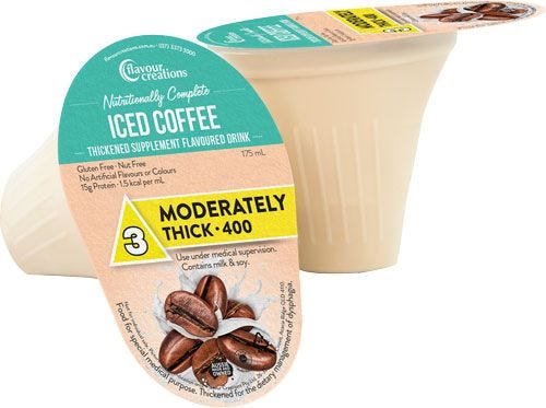 Flavour Creations Nutritionally Complete Iced Coffee Moderately Thick 400 Dysphagia Cup 175 Ml