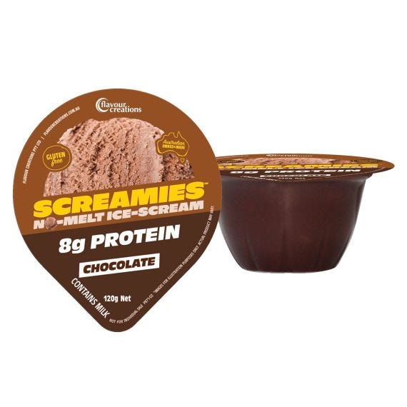 Flavour Creations Screamies No Melt Ice Cream 8g Protein Chocolate 120gm