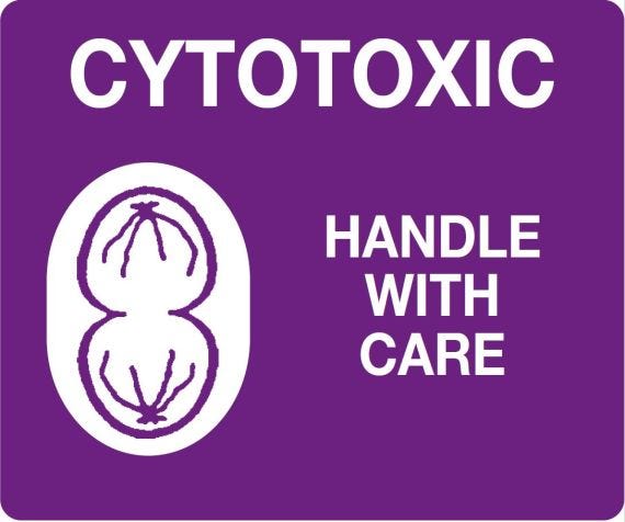 Cytotoxic Labels 60 X 50mm Purple