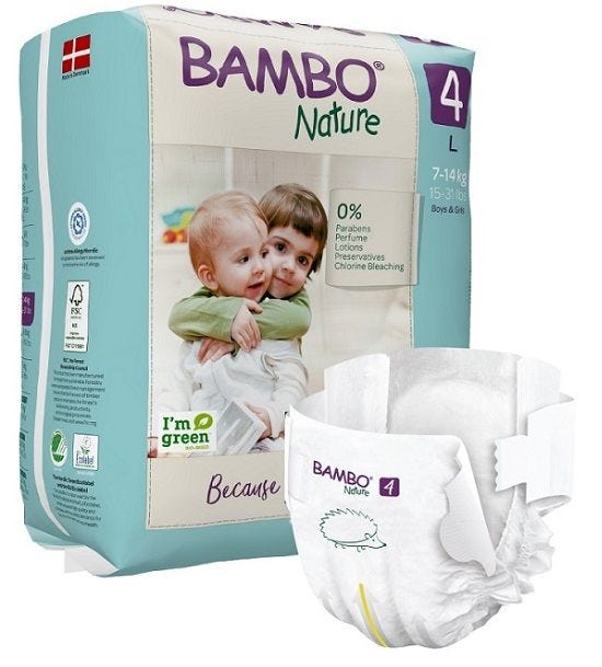 Bambo Nature Nappies 7 14 Kg 468ml Size 4 Large