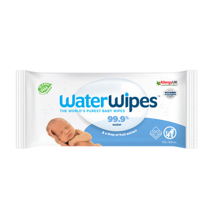 WaterWipes Plastic-Free Sensitive Skin Baby Wipes 60 Wipes