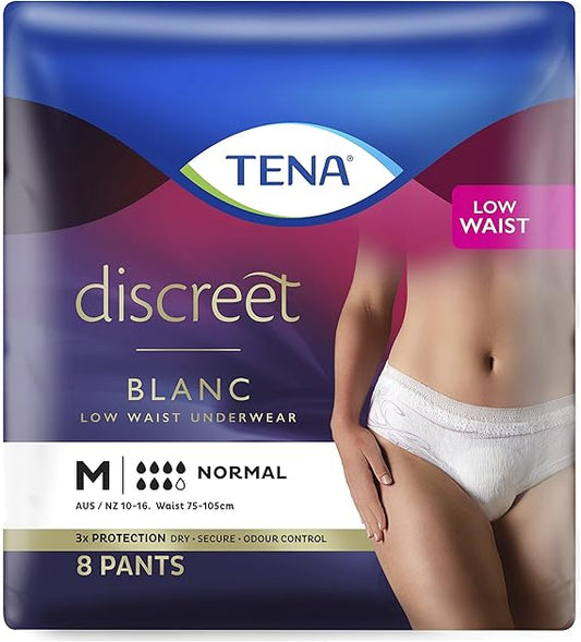 TENA Pants Women Discreet Blanc Medium Waist 75-105cm 880ml PKT x 8