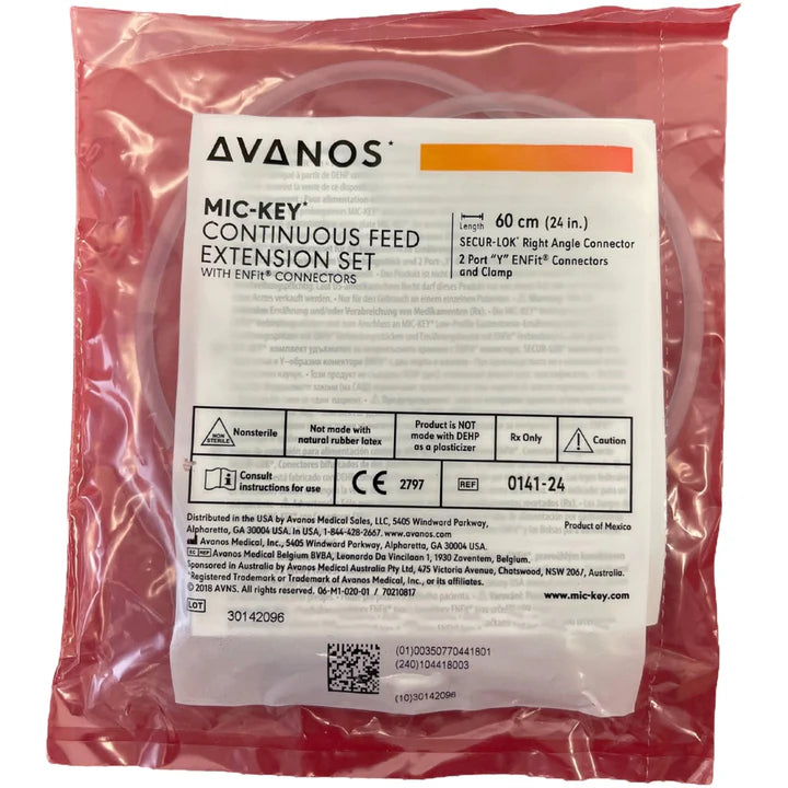 Avanos Mic-Key Single Port Feed Extension Set With Enfit Connector